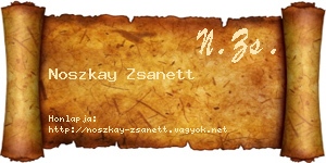 Noszkay Zsanett névjegykártya
